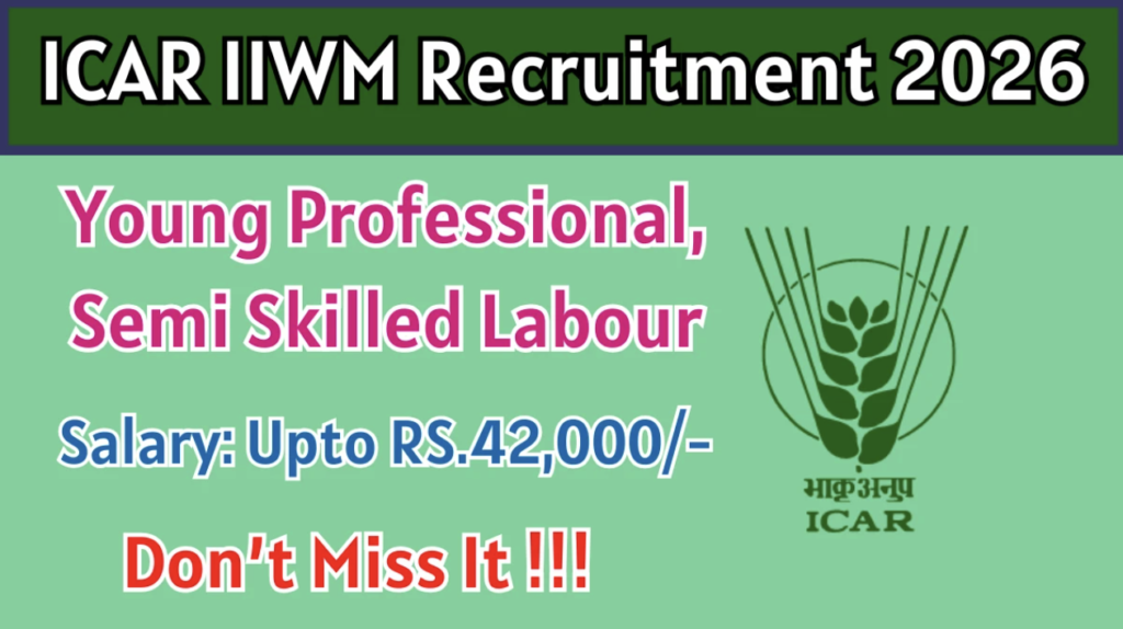ICAR IIWM Recruitment 2026: Walk-in Interview & Apply Now